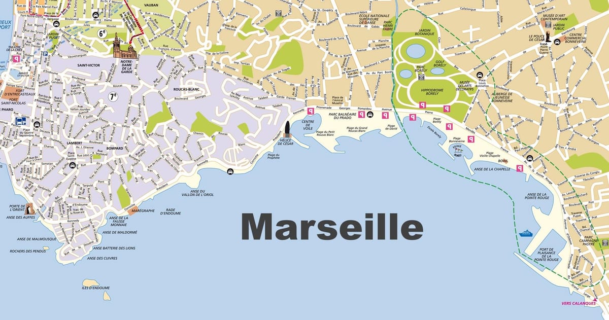 Marsel çimərliklər xəritəsi